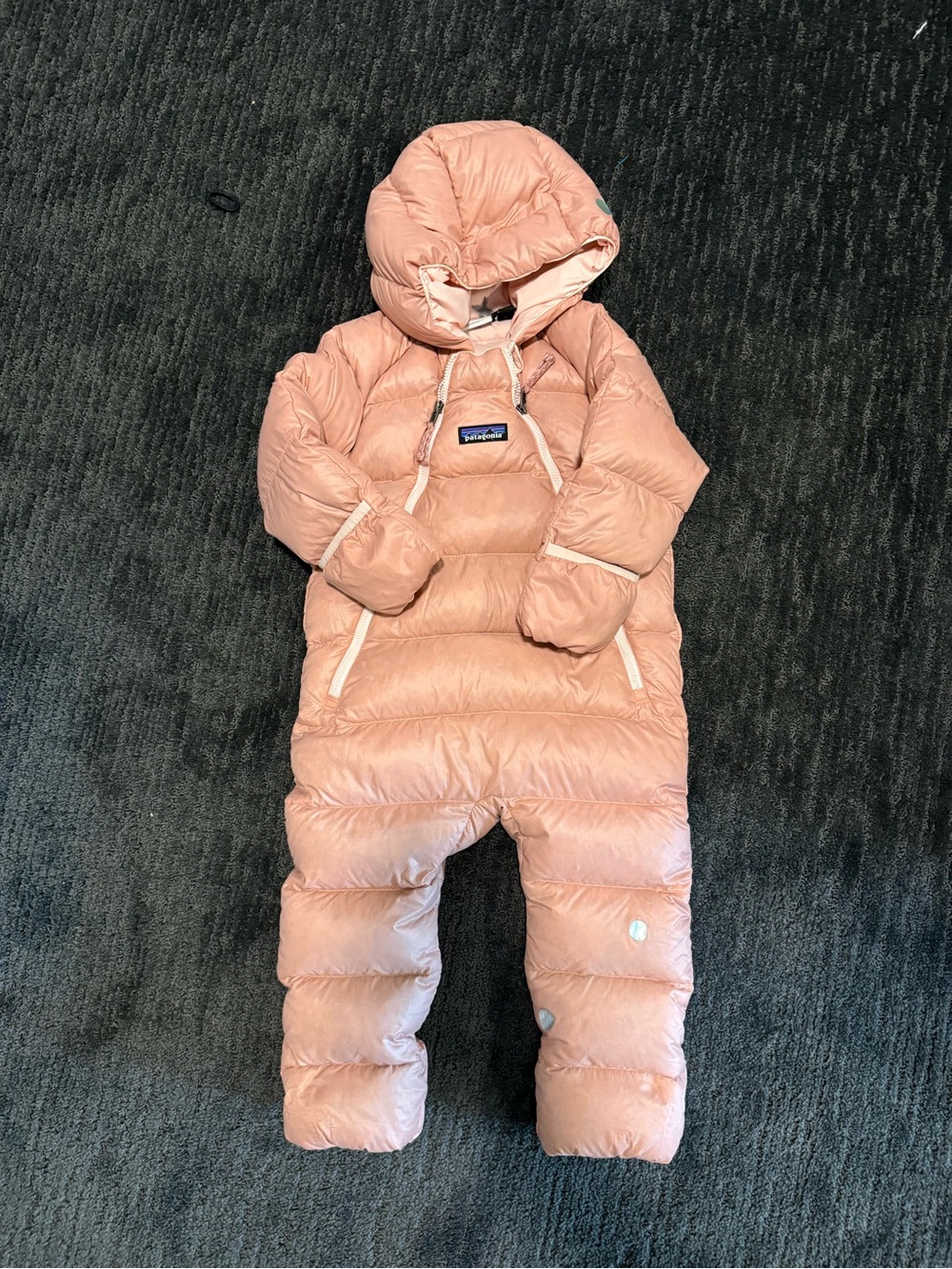 Patagonia Peach/Pink Infant Down Snowsuit with Hood